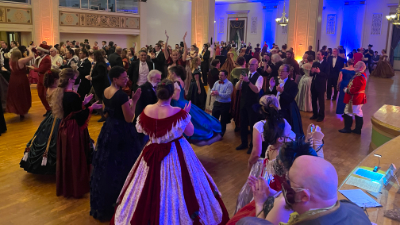 Wide view of the elegant Gaskell Ball